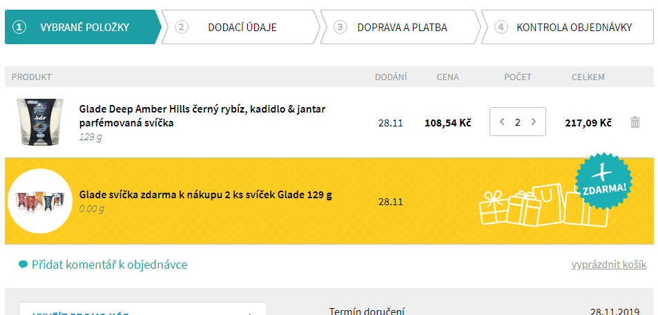 Akce 2+1 na vonné svíčky Glade