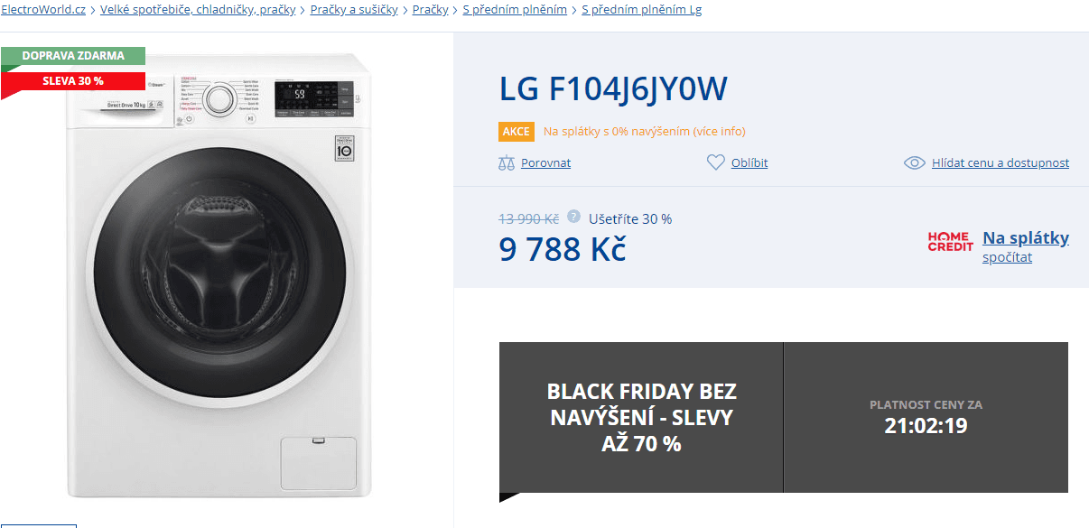 Parní pračka LG, 10kg, 1400 ot., NFC, A+++