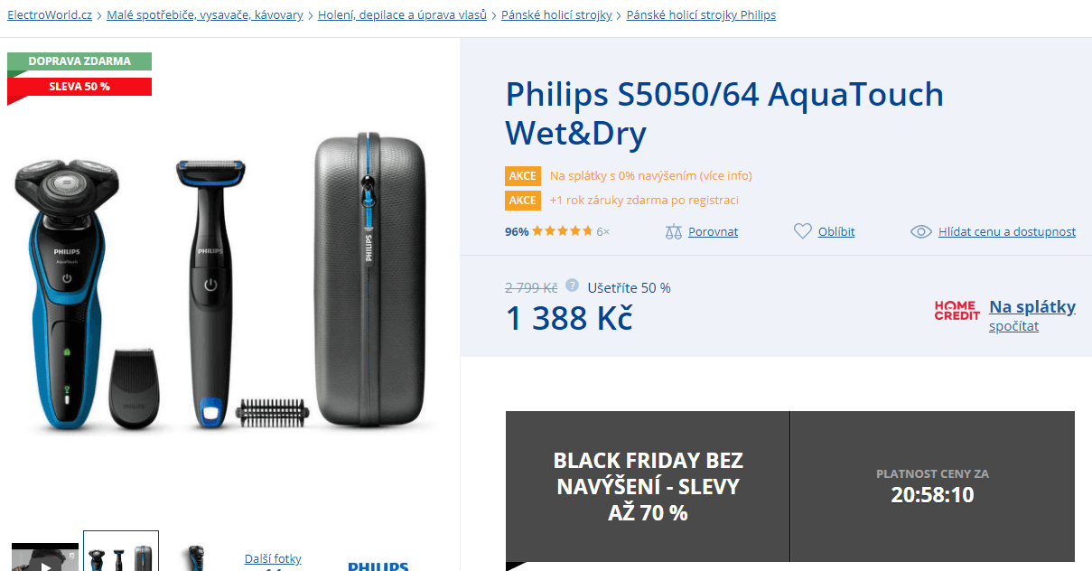 Pánský holící strojek Philip Wet&Dry 5000