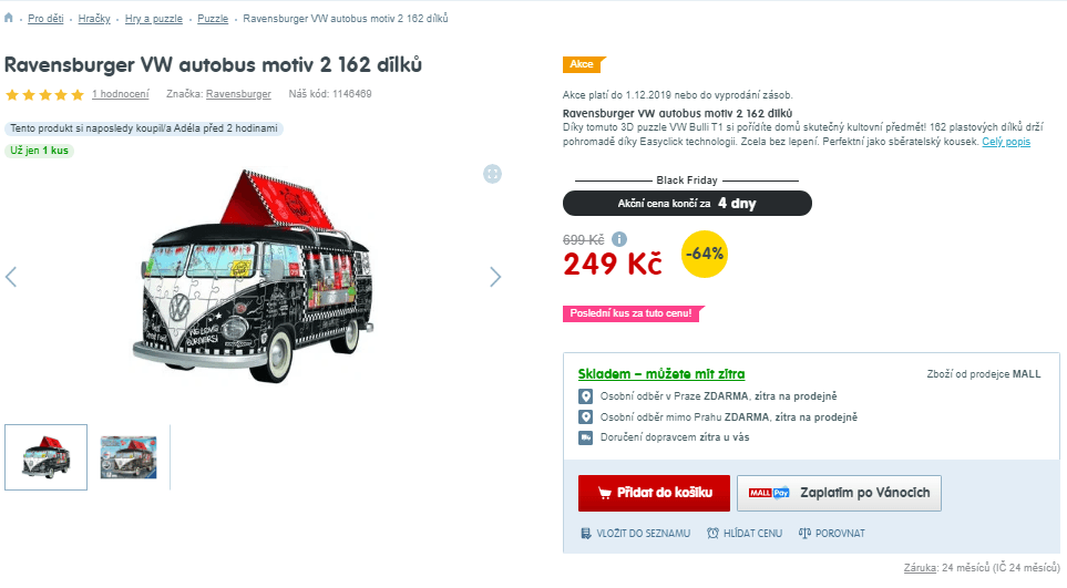 3D puzzle Ravensburger VW Autobus