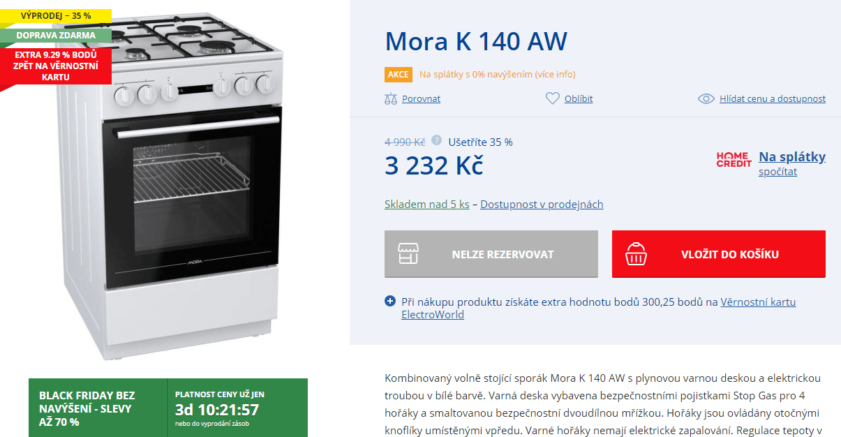 Kombinovaný sporák Mora