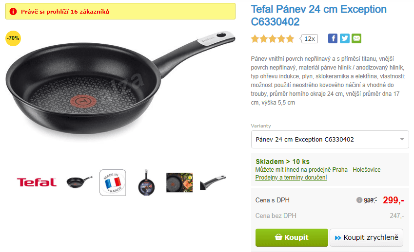 Pánev Tefal Exception 24 cm, indukce