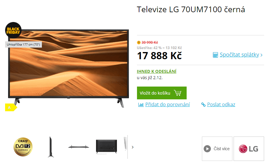 Ultra HD Smart TV, HDR, 177cm, LG