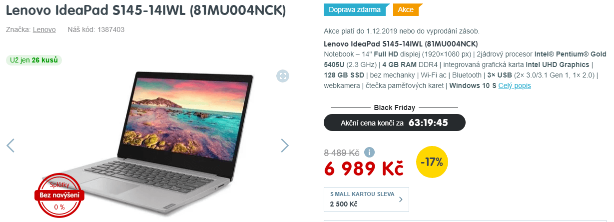 Lenovo, 2,3GHz, 4GB RAM, 14", 1,6kg