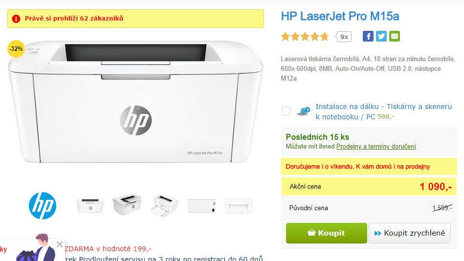 ČB laserová tiskárna HP LaserJet Pro