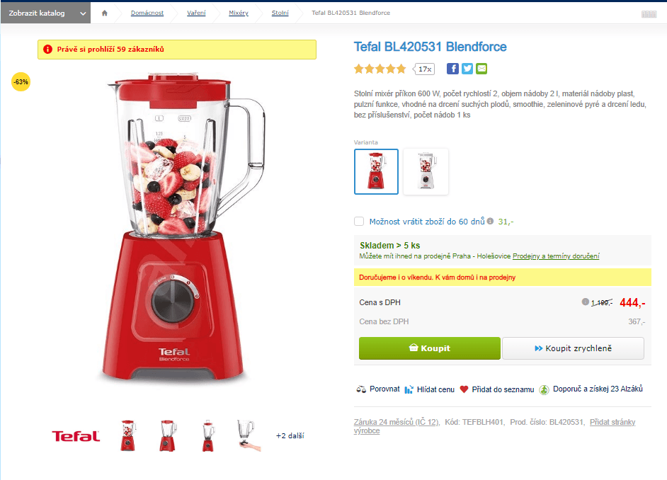 Stolní mixér Tefal Blendforce 600 W