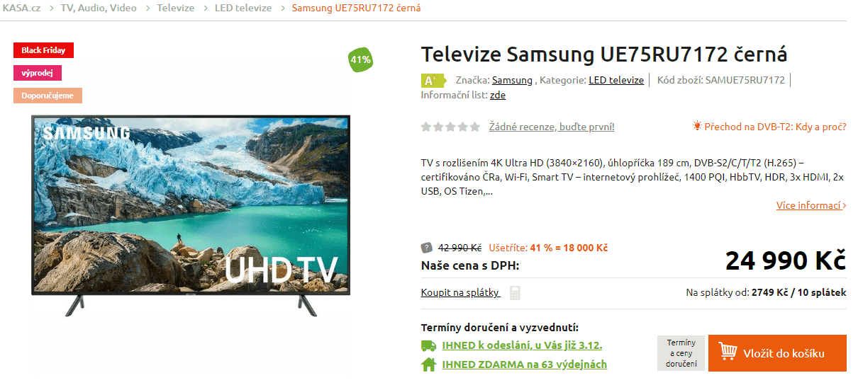 Ultra HD Smart TV, HDR, 189cm, Samsung