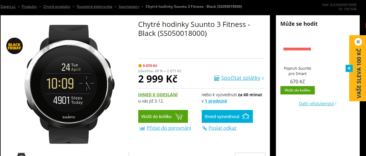 Chytré sportovní hodinky Suunto 3 Fitness All