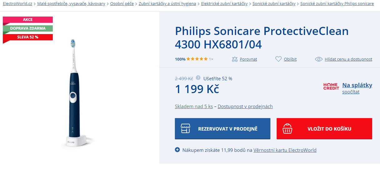 El. zubní kartáček Philips Sonicare