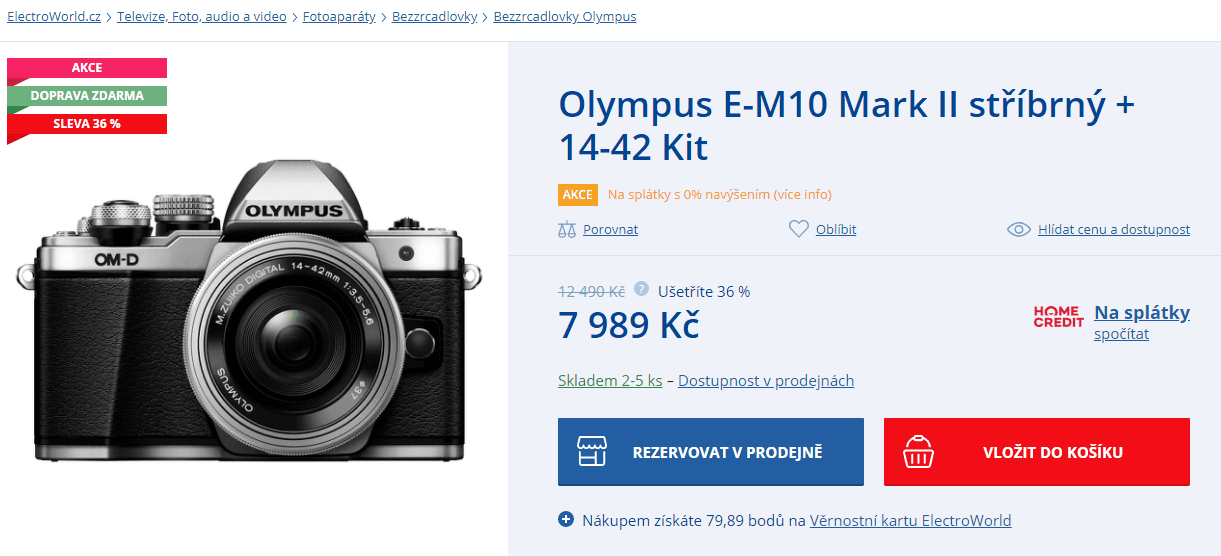 Olympus Mark II + objektiv 14-42mm