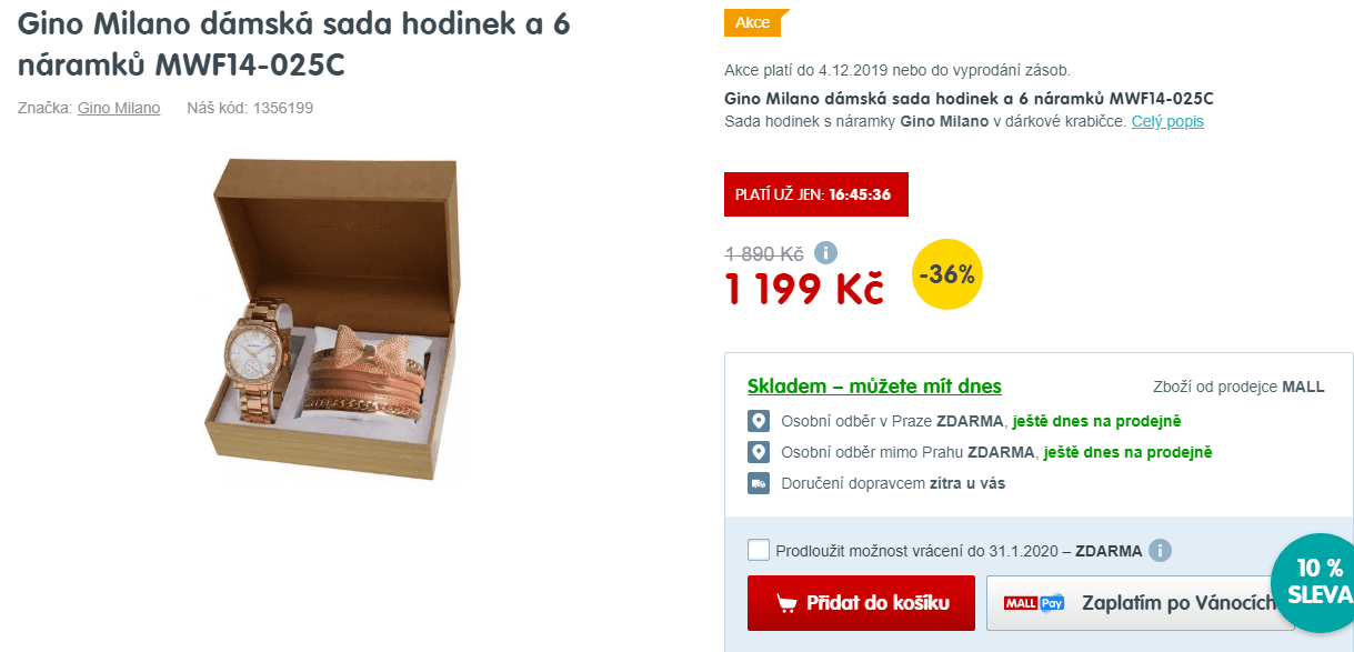 Dárková sada hodinek a 6 náramků Gino Milano 