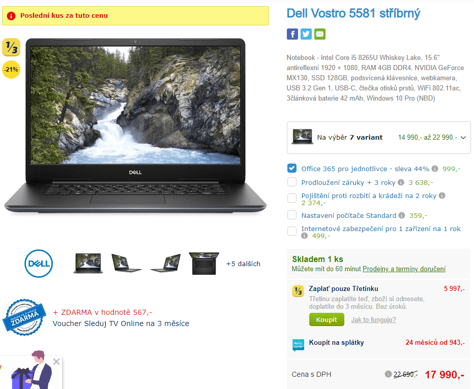 Dell, i5, 3,9GHz, 4GB RAM, 2GB Nvidia, 15,6"