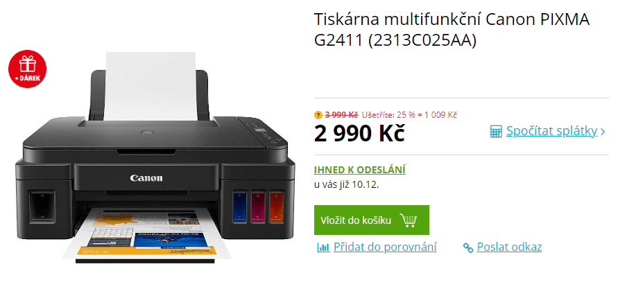 Barva, inkoust, multifunkce Canon