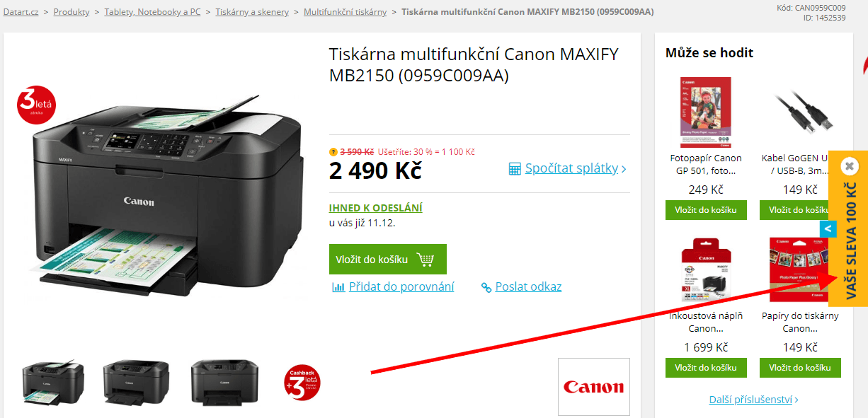 Multifunkce, ink., barva Canon, Wifi