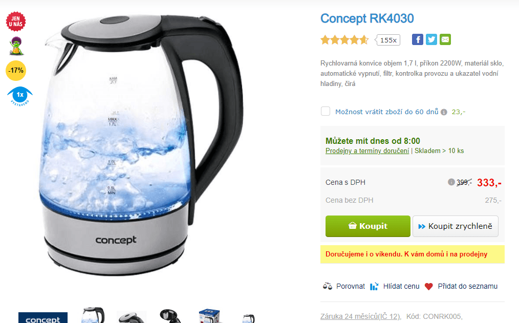 Rychlovarná konvice Concept RK4030
