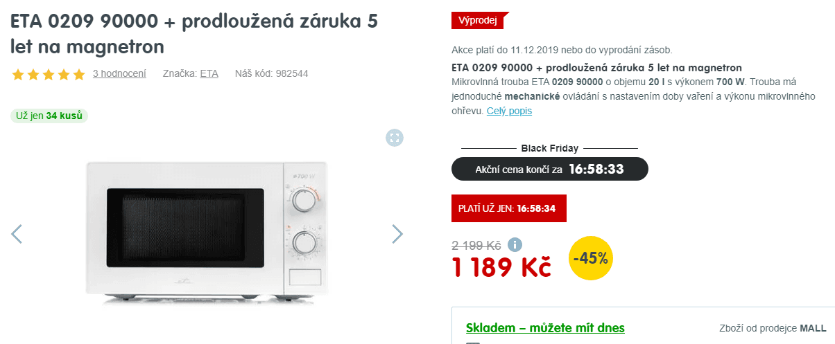 Mikrovlnná trouba ETA MORELO 