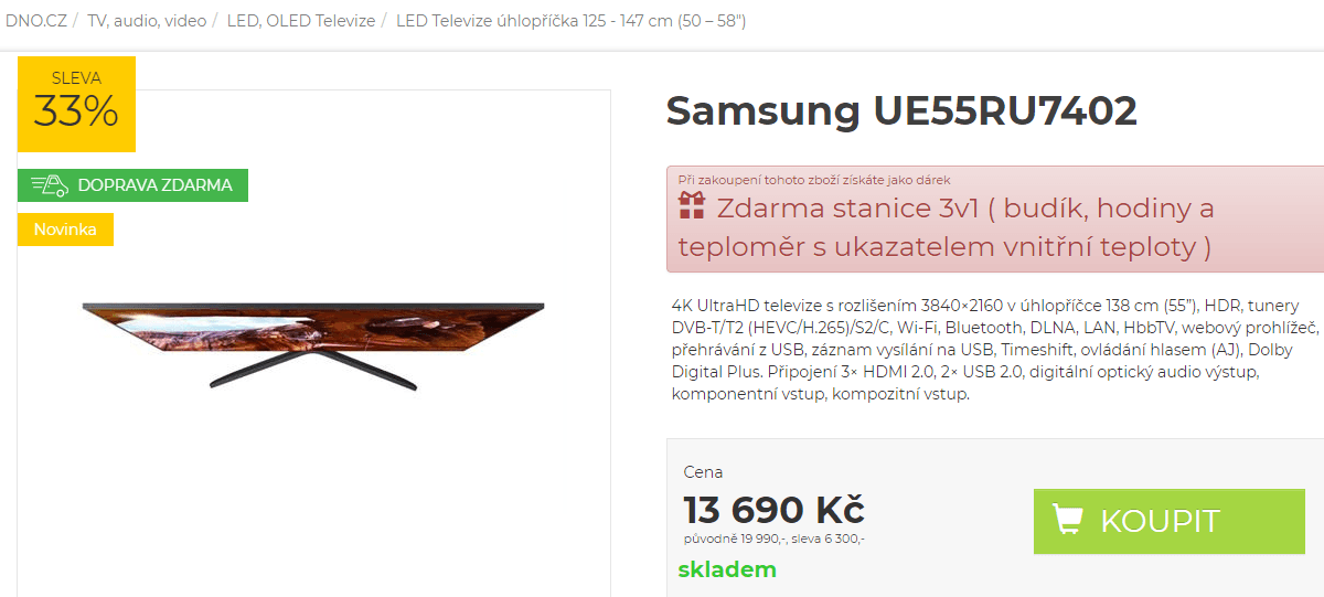 Ultra HD Smart TV, HDR, 138cm, Samsung