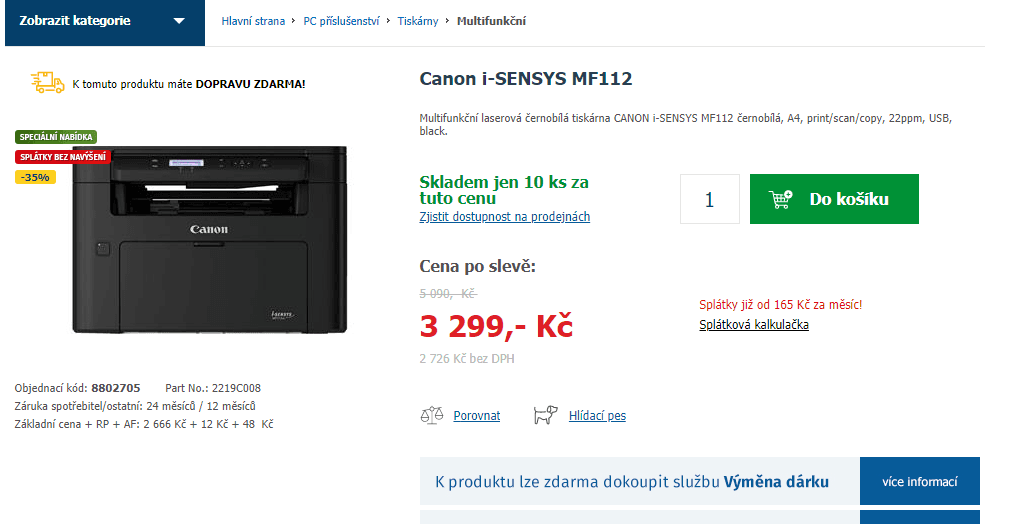 ČB laserová multifunkce Canon