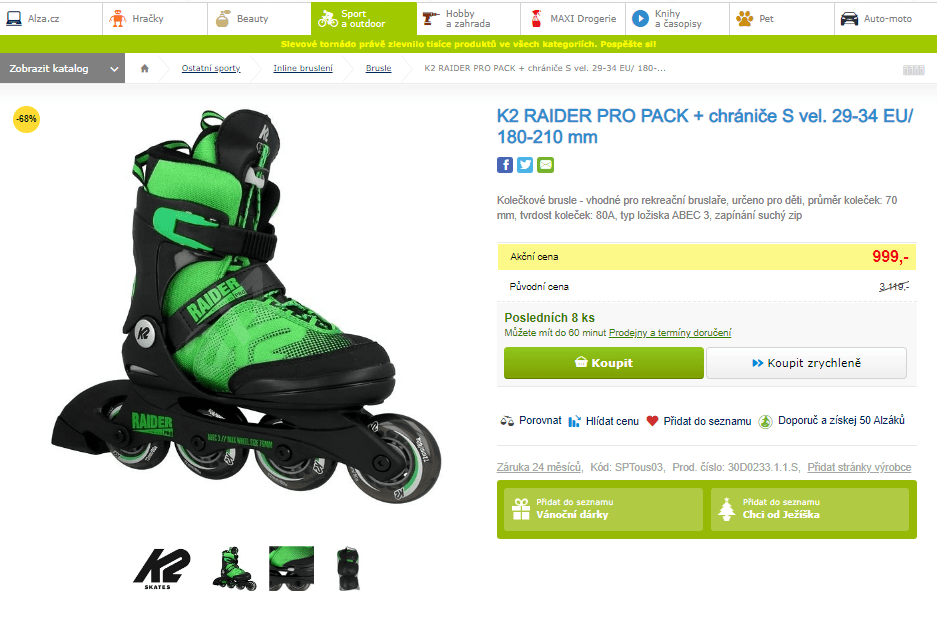 Brusle dětské K2 Raier Pro + chrániče