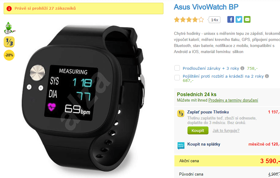 Chytré hodinky Asus VivoWatch BP