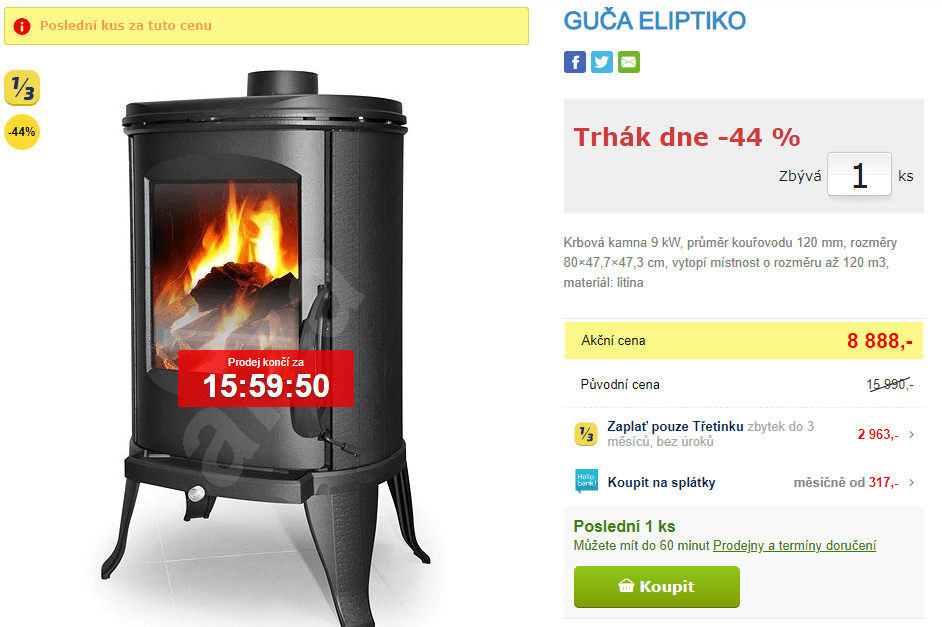Krbová kamna Guča ELIPTIKO