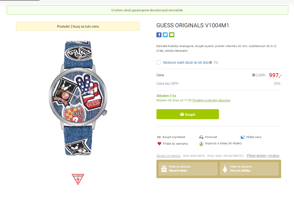 Dámské hodinky Guess Originals V1004M1