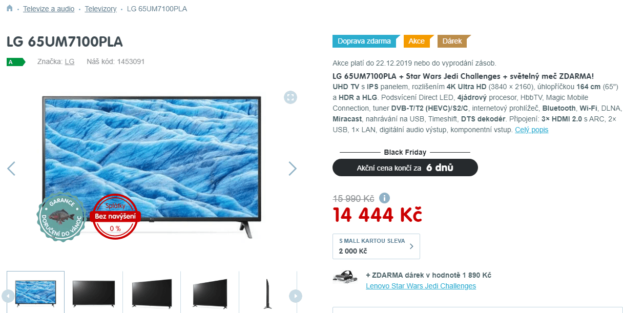Ultra HD Smart TV, HDR, 164cm, LG