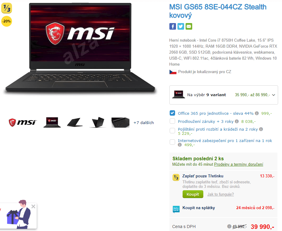 MSI, i7 4,1GHz, 16GBRAM, 6GB NVIDIA, 15,6"