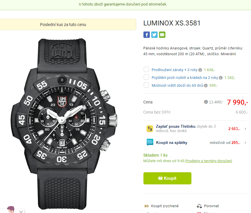 Pánské hodinky LUMINOX XS.3581