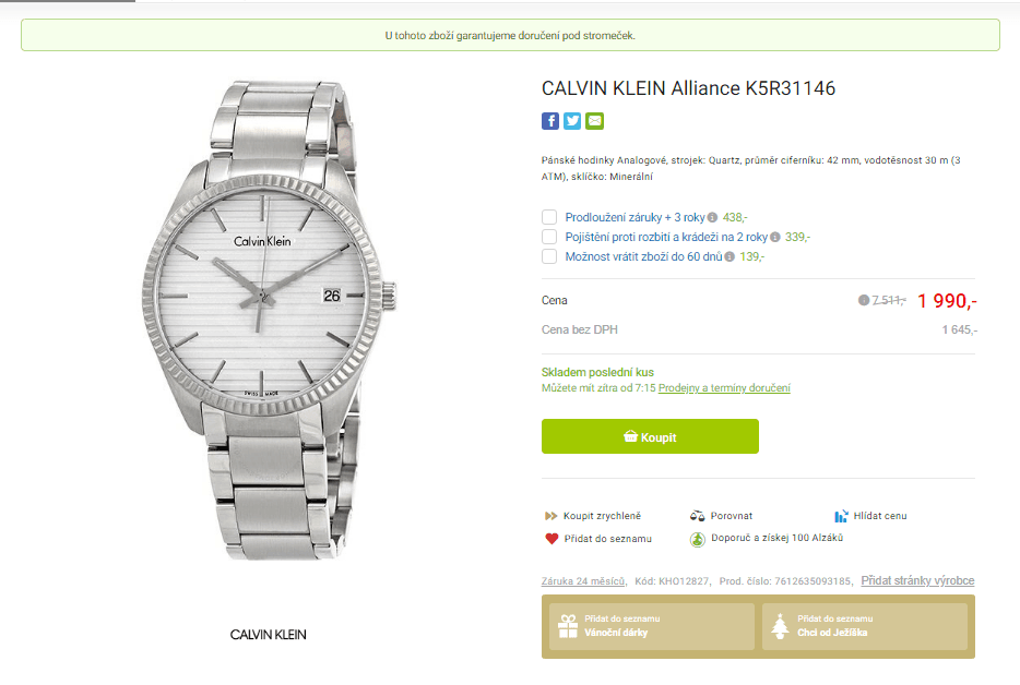 Pánské hodinky Calvin Klein Alliance