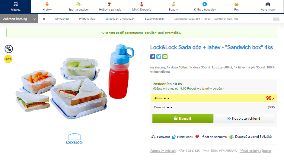 Lock&Lock Sada dóz + lahev