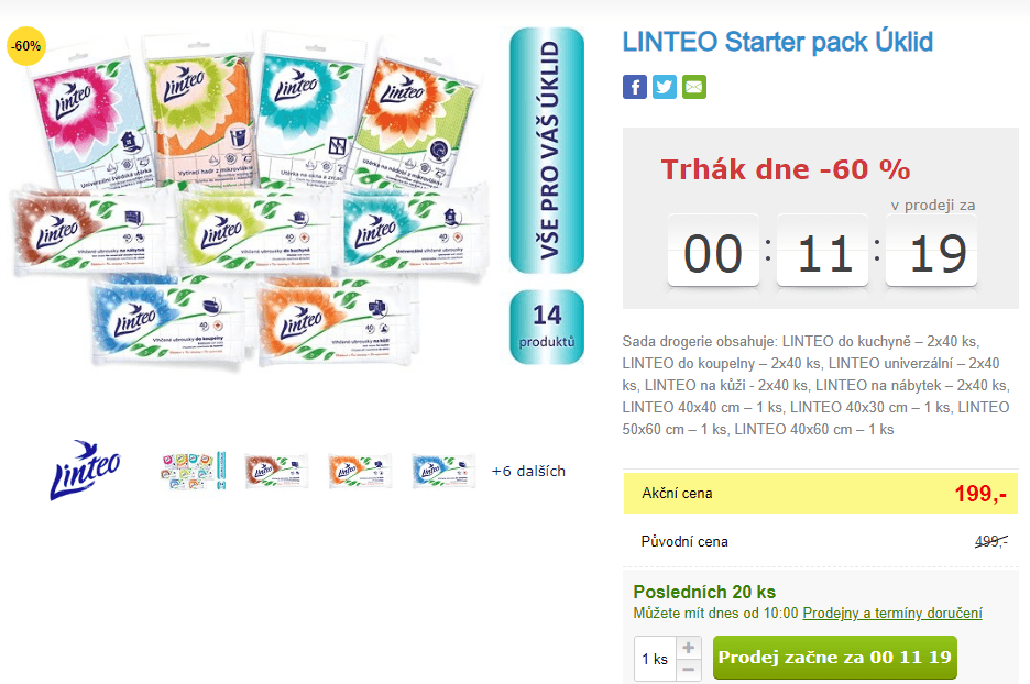 25 balení Lineto Starter Pack na úklid