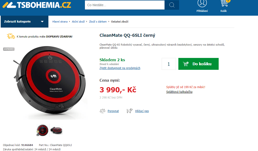 Robotický vysavač CleanMate QQ 6SLI