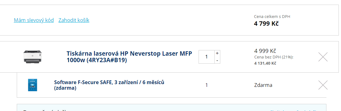 ČB laserová tiskárna HP Neverstop, WIFI