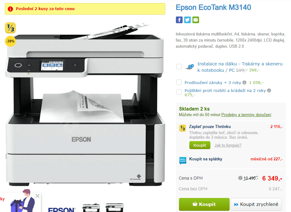 ČB ink. multifunkce Epson EcoTank