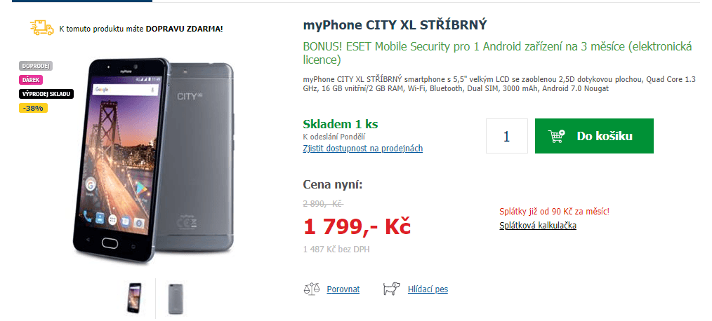MyPhone, 4x 1,3GHz, 2GB RAM, 5,5", dual