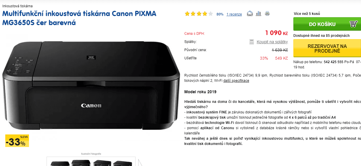 Multifunkční tiskárna s Wifi Canon Pixma 