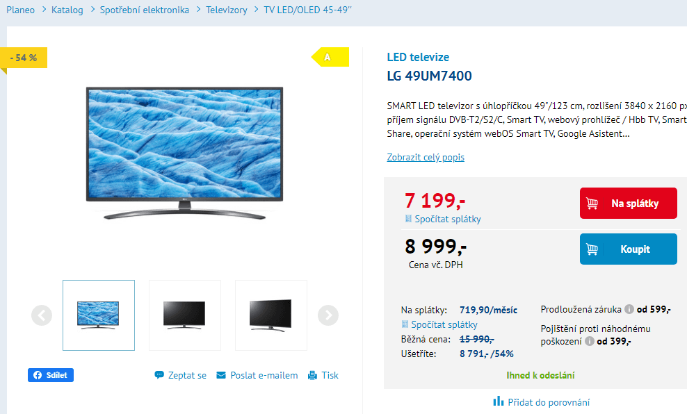 Ultra HD Smart TV, HDR, 123cm, LG