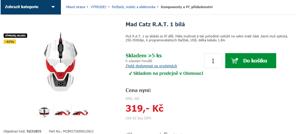 Herní myš Mad Catz R.A.T. 1