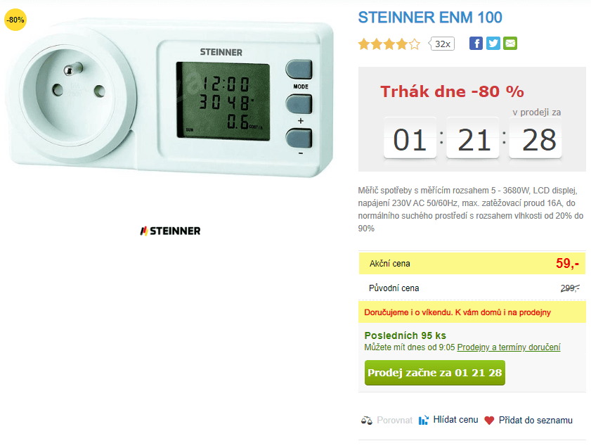 Měřič spotřeby STEINNER ENM 100