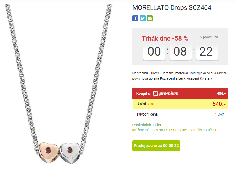 Náhrdelník Morellato Drops Hearts