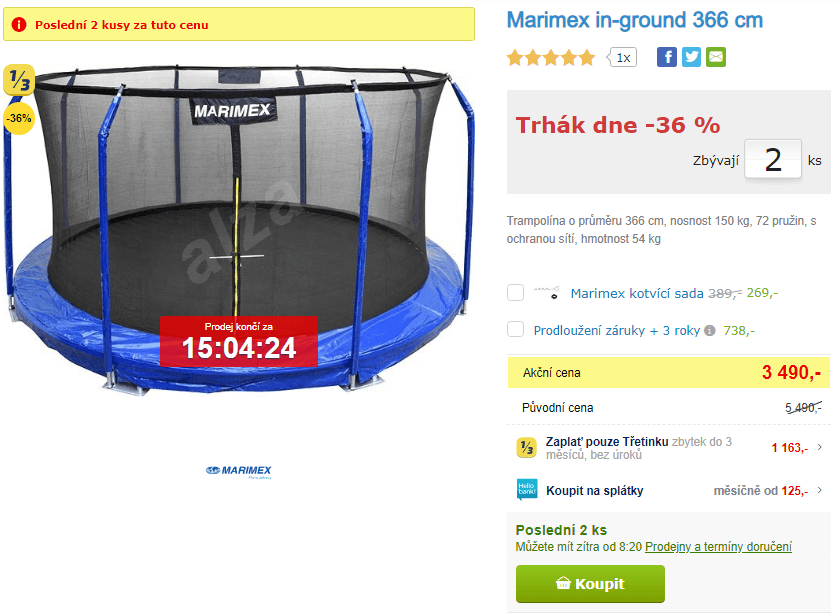 Trampolína Premium In-ground 366 cm