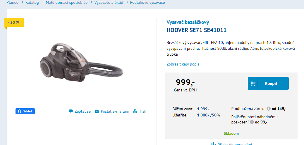 Vysavač Hoover SE 41011