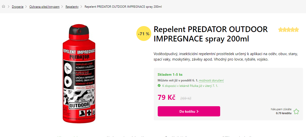 Repelent Predator outdoor impregnace 200ml