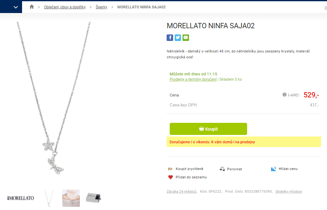 Náhrdelník Morellato Ninfa SAJA02