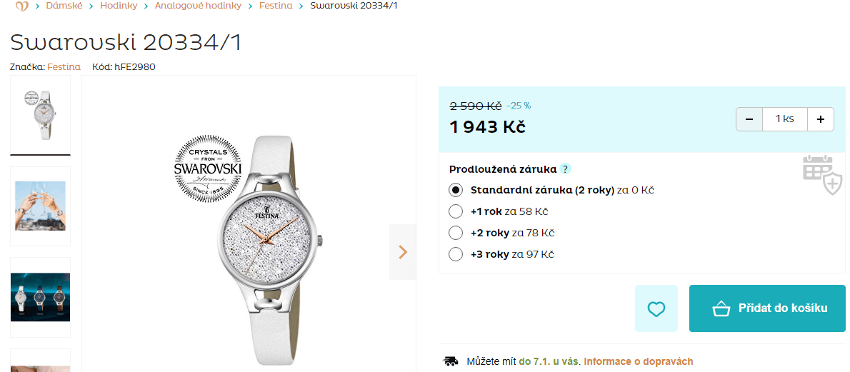 Dámské hodinky Festina Swarovski