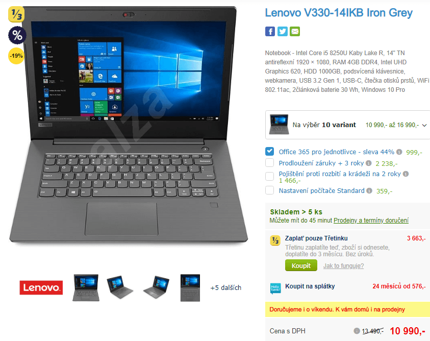 Lenovo, i5 3,4 GHz, 4GB RAM, 14"