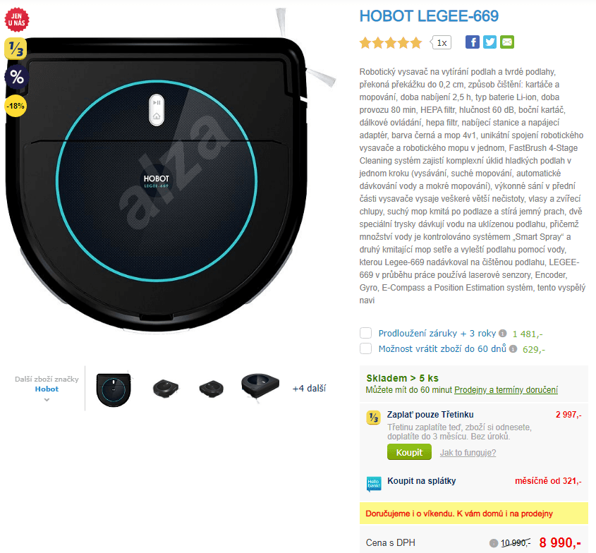 Robotický vysavač a mop 4v1 Hobot LEGEE-669