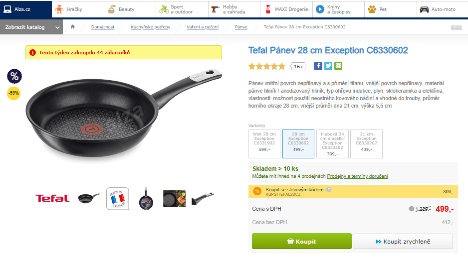 Pánev Tefal Exception 28 cm, indukce