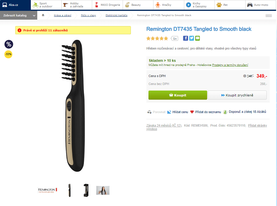 Hřeben rozčesávací Remington